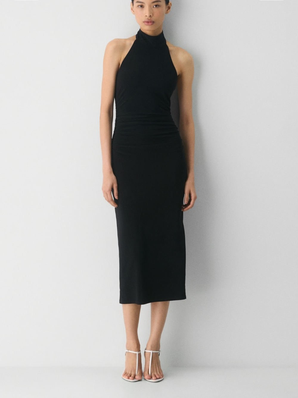 Aritzia Black Smooth Matter Remedy Halter Dress